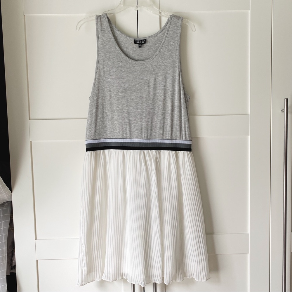 Athleisure Tank Dress with pleated skirt